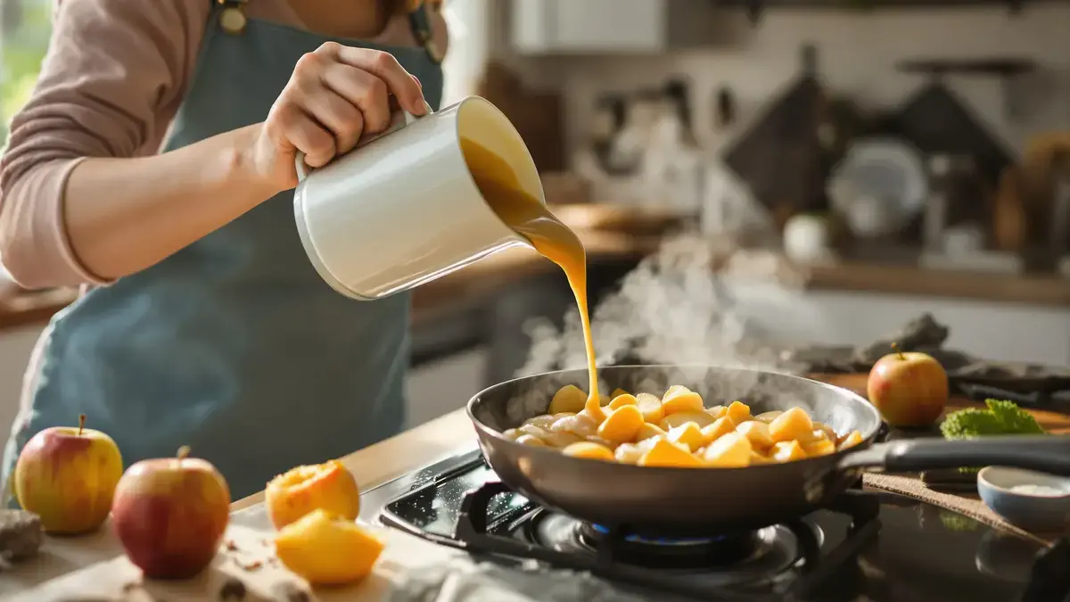 Tento jablečný koláč připravovaný na pánvi si rychle získává oblibu díky své jednoduchosti a rychlosti přípravy