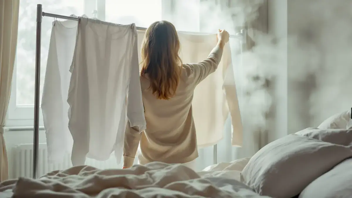 Sušení prádla v této místnosti se zdá neškodné, ale pneumologové to důrazně nedoporučují